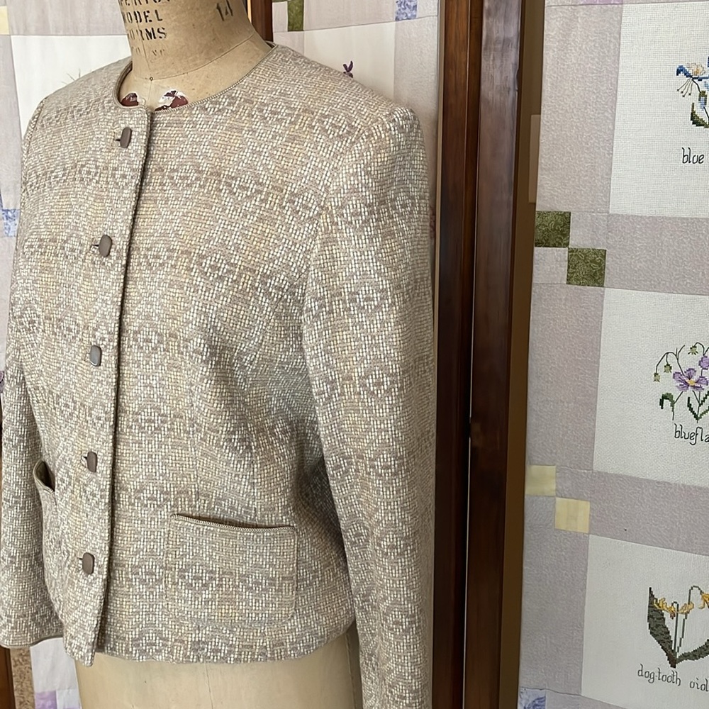 Pendleton, Beige/Tan Patterned, Tweed, Virgin Woo… - image 3